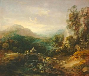 橋のある山の風景、1783-1784年頃